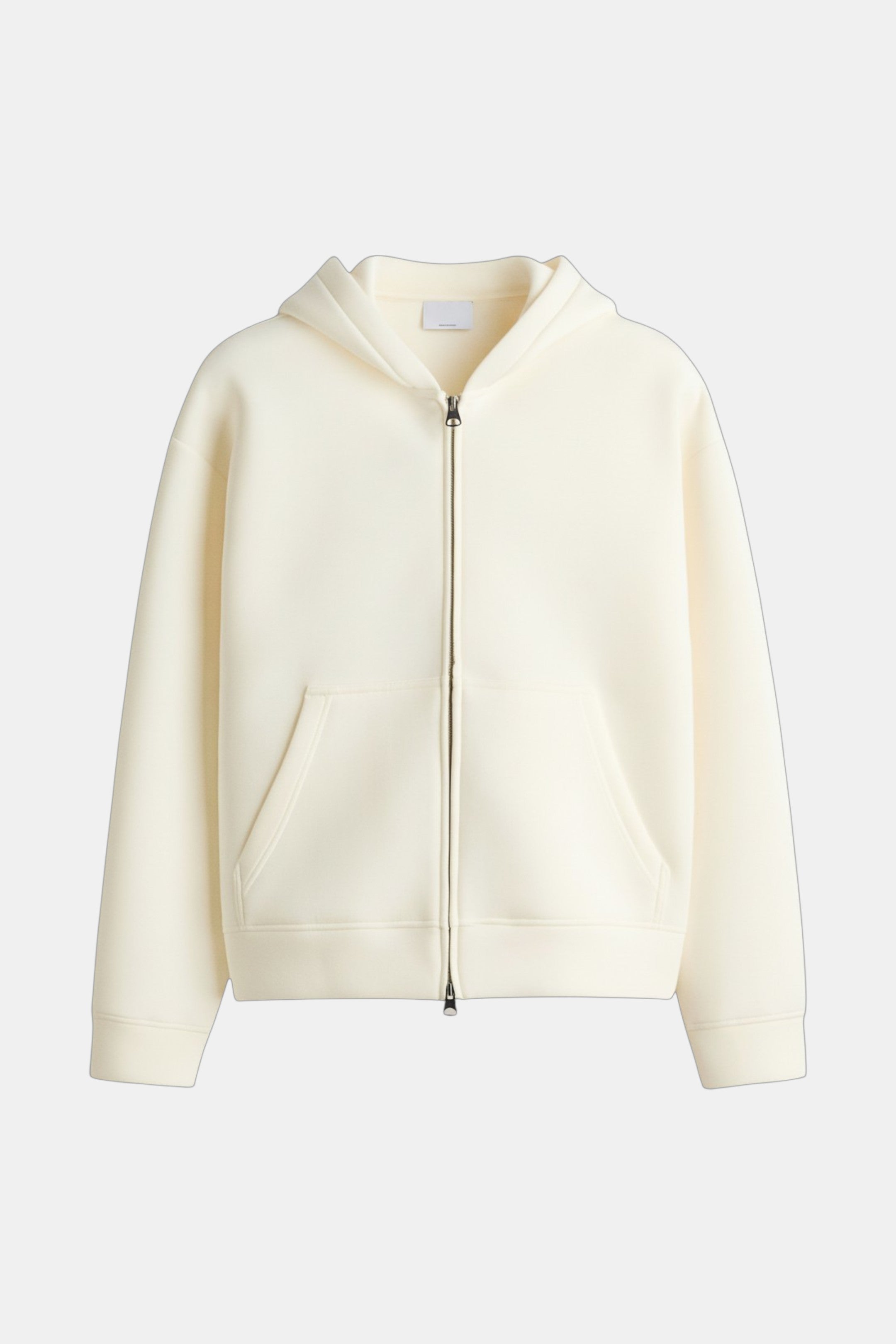 Vulture Hoodie – Premium White Neoprene Zip-Up